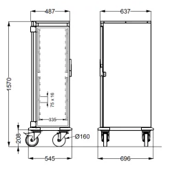 GN pan trolley ROCAM 039NE1/1C16