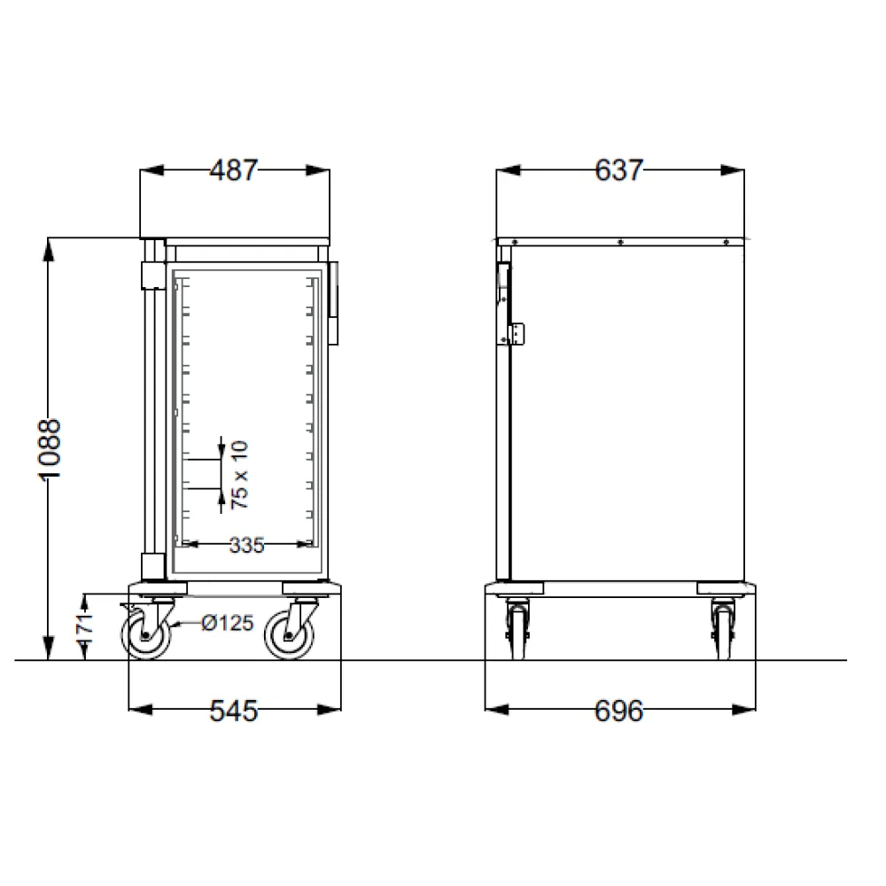 GN pan trolley ROCAM 039NE1/1C10