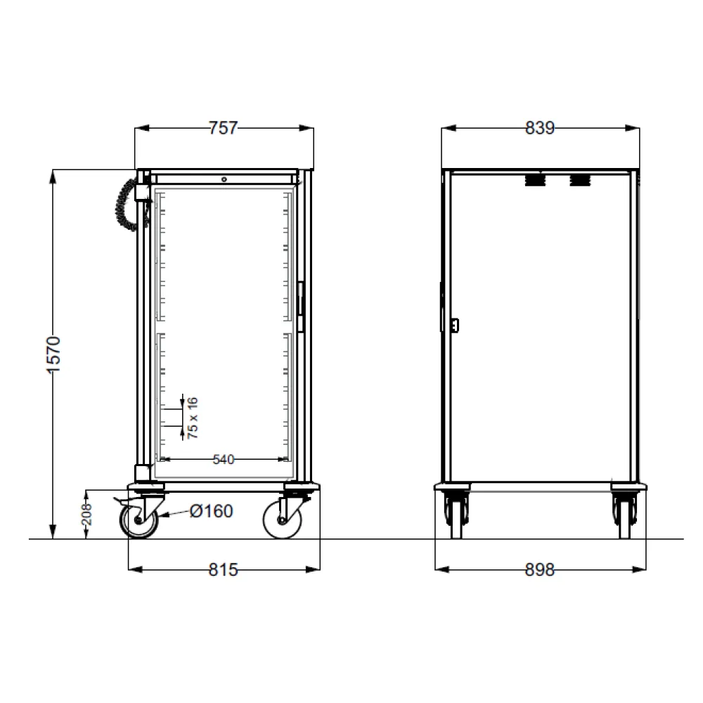 GN pan trolley ROCAM 039NE2/1C16