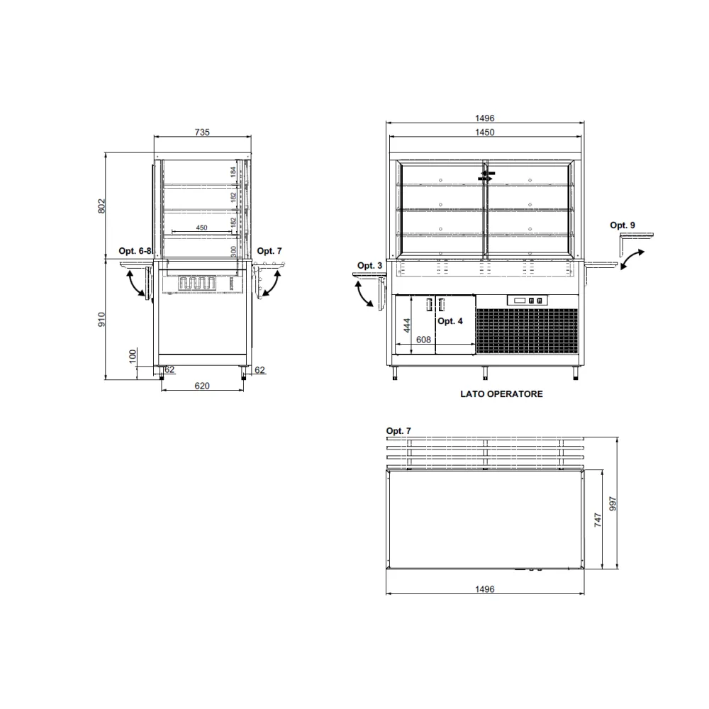 Display case ROCAM 01900OMNDSP/FX
