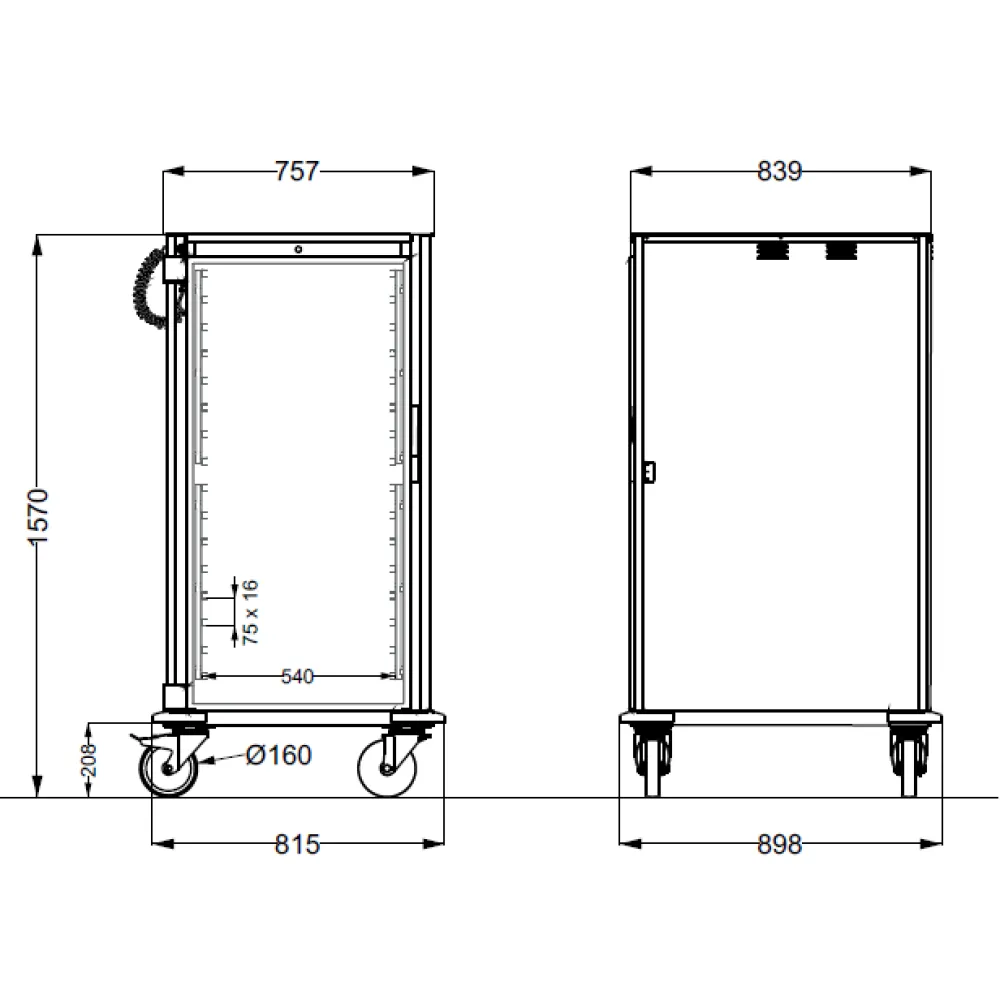 GN pan trolley ROCAM 039TH2/1C16