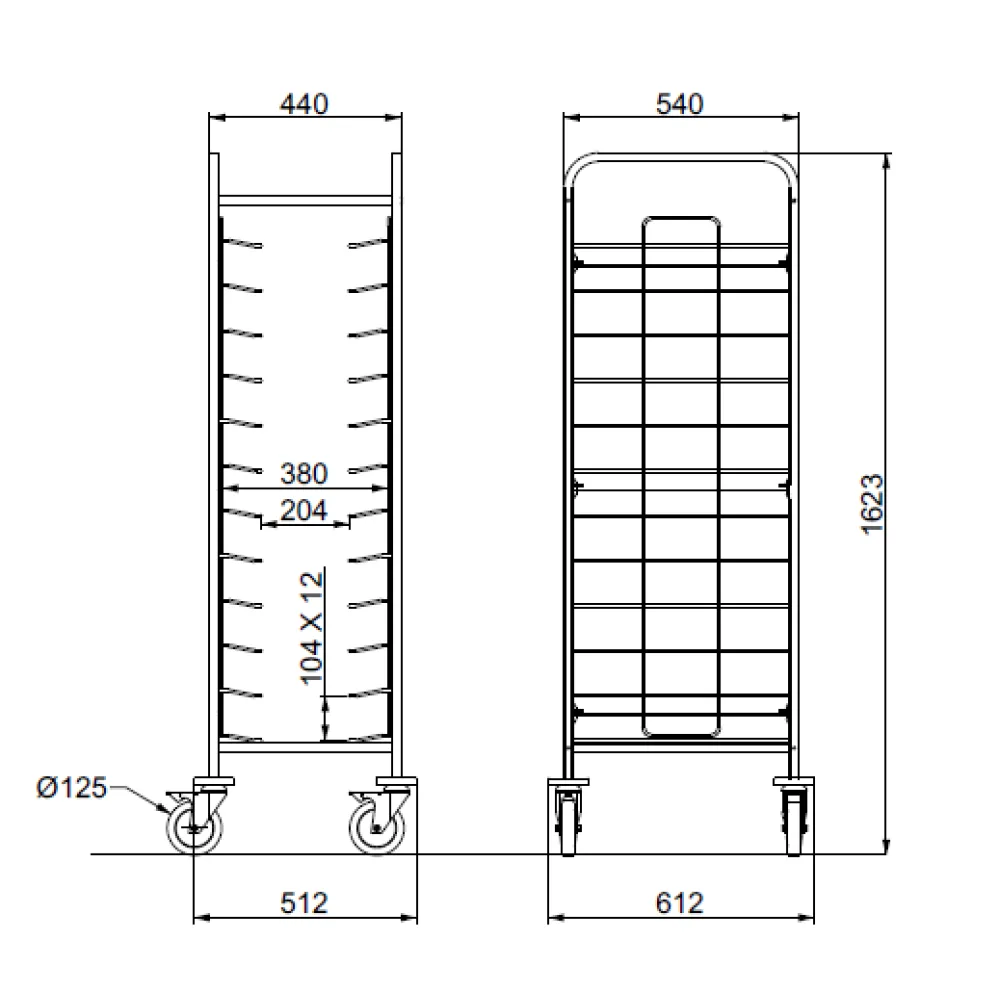 Tray trolley ROCAM 03900TRAY12