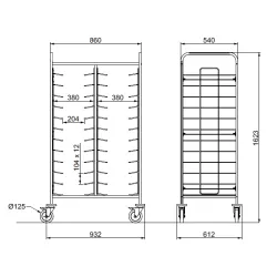 Tray trolley ROCAM 03900TRAY24