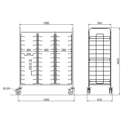 GN 1/1 pan trolley ROCAM 03900TRAY36