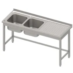 Stainless steel table with sink Stalgast 983926160