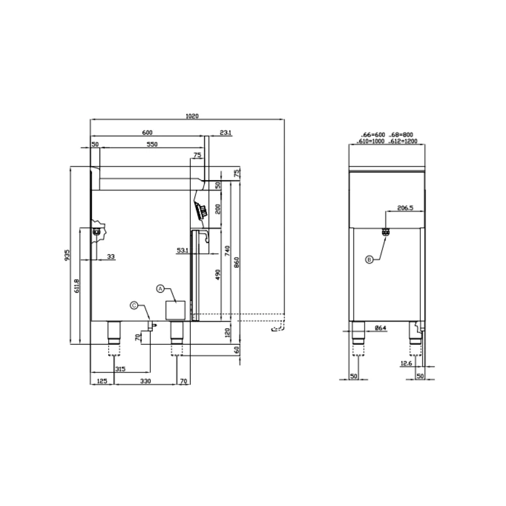 Electric stove with oven for ships LOTUS 06660632X
