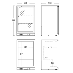 Refrigerated display cabinet SCANDOMESTIC 26311010000BB131HBA