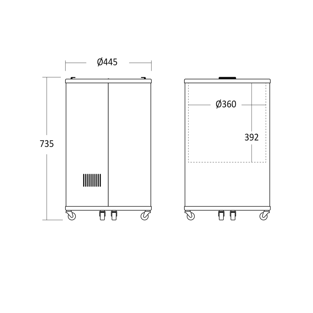 Cylindrical can display cabinet SCANDOMESTIC 26310042BE10000