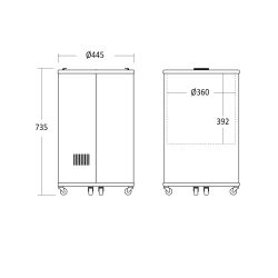 Cylindrical can display cabinet SCANDOMESTIC 26310042BE10000