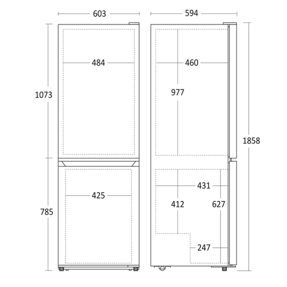 Fridge-freezer Scandomestic HOME 61033510000CBF315XE