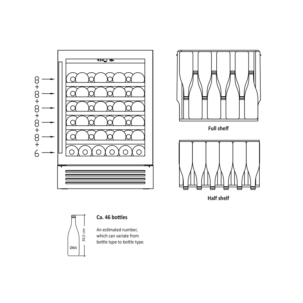 Wine refrigerator SCANDOMESTIC 46410081X10000