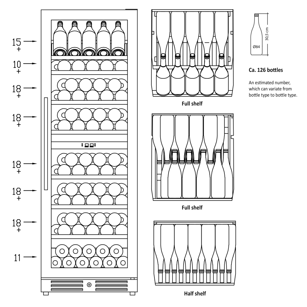 Wine refrigerator SCANDOMESTIC 46410124B10000