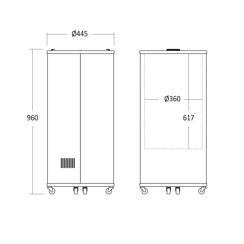 Cylindrical can display cabinet SCANDOMESTIC 26310066BE10000