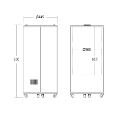 Cylindrical can display cabinet SCANDOMESTIC 26310066BE10000