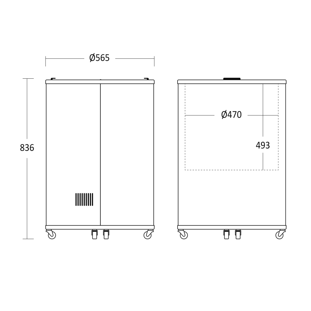 Cylindrical can display cabinet SCANDOMESTIC 26310086BE10000