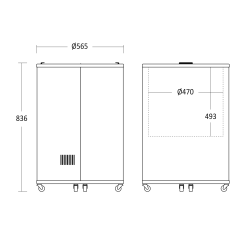Cylindrical can display cabinet SCANDOMESTIC 26310086BE10000