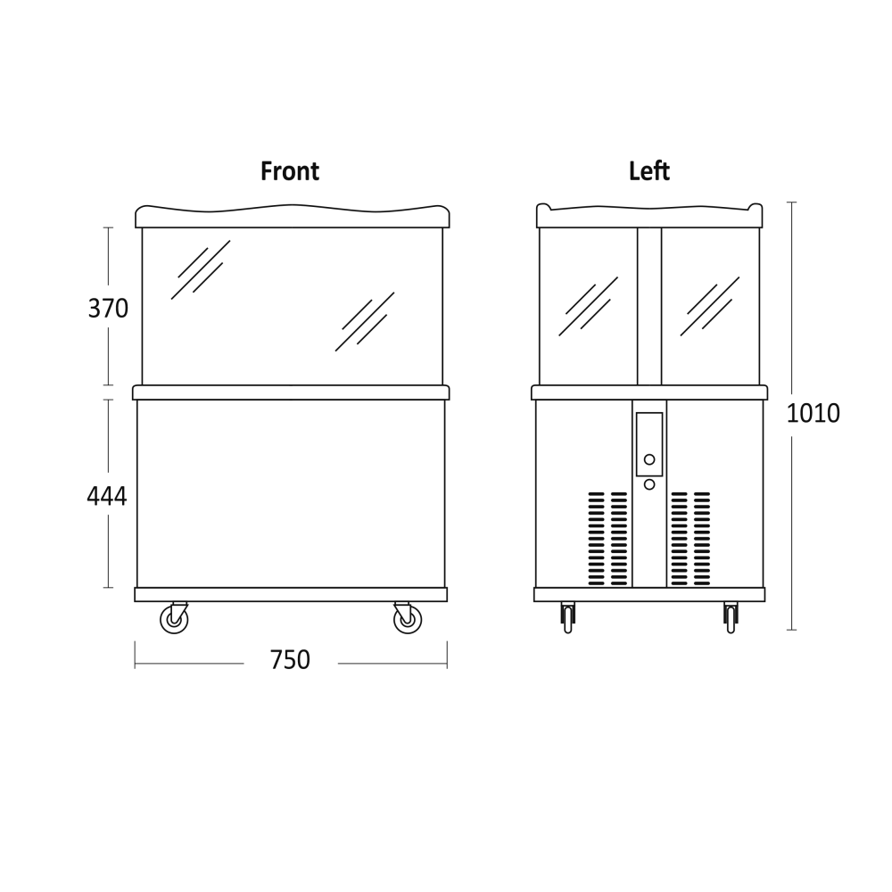 Cylindrical can display cabinet SCANDOMESTIC 34310111E10000