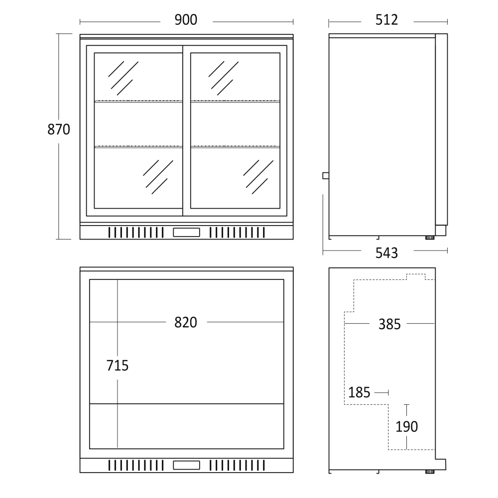Refrigerated display cabinet SCANDOMESTIC 26311010000BB211SLBB