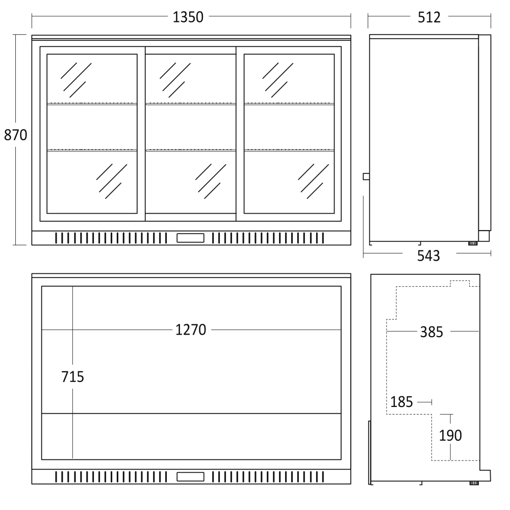Refrigerated display cabinet SCANDOMESTIC 26311010000BB311SLBB