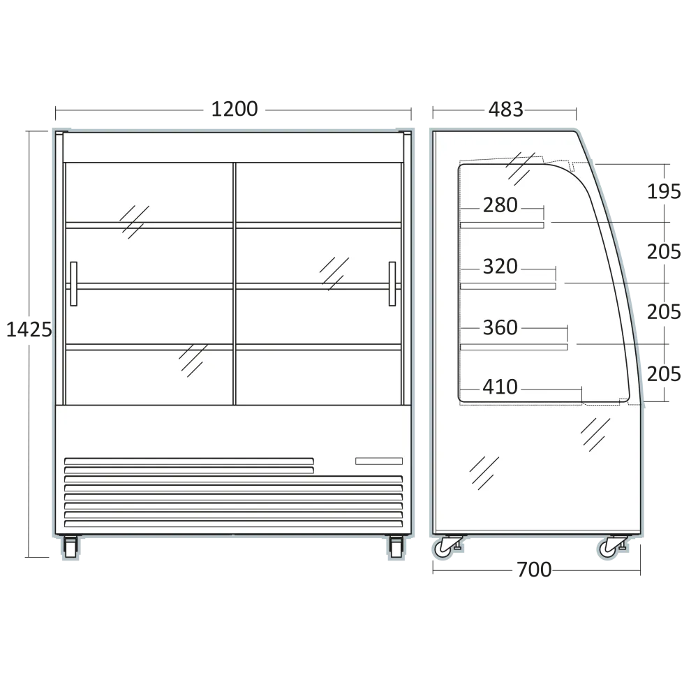 Pastry Display Cabinet SCANDOMESTIC 263114OFC120BG