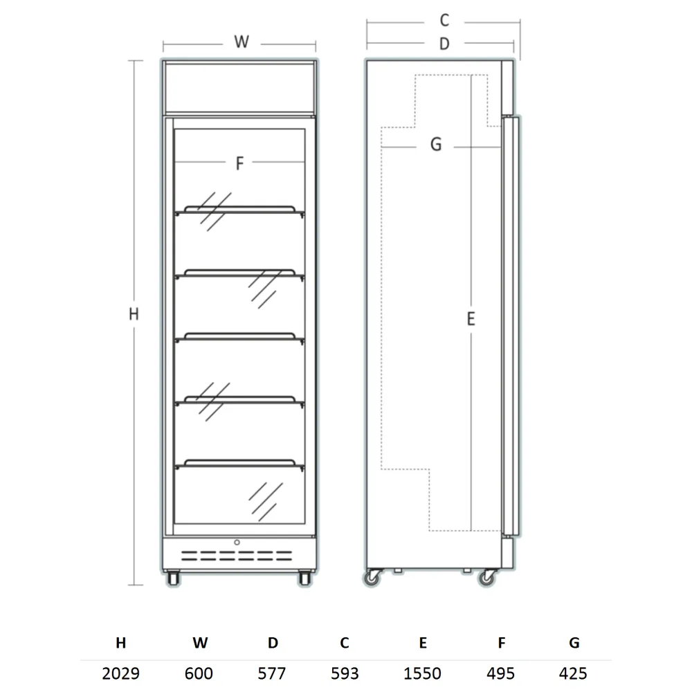 Refrigerated display cabinet SCANDOMESTIC 263111DCC360BD