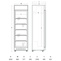 Refrigerated display cabinet SCANDOMESTIC 263111DCC360BD