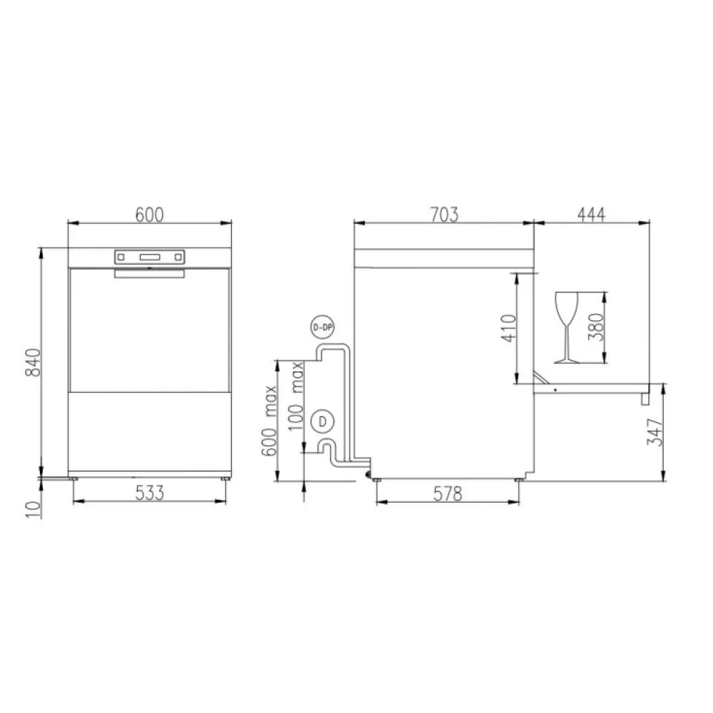 Professional dishwasher KASTEL SK60EPRSSD