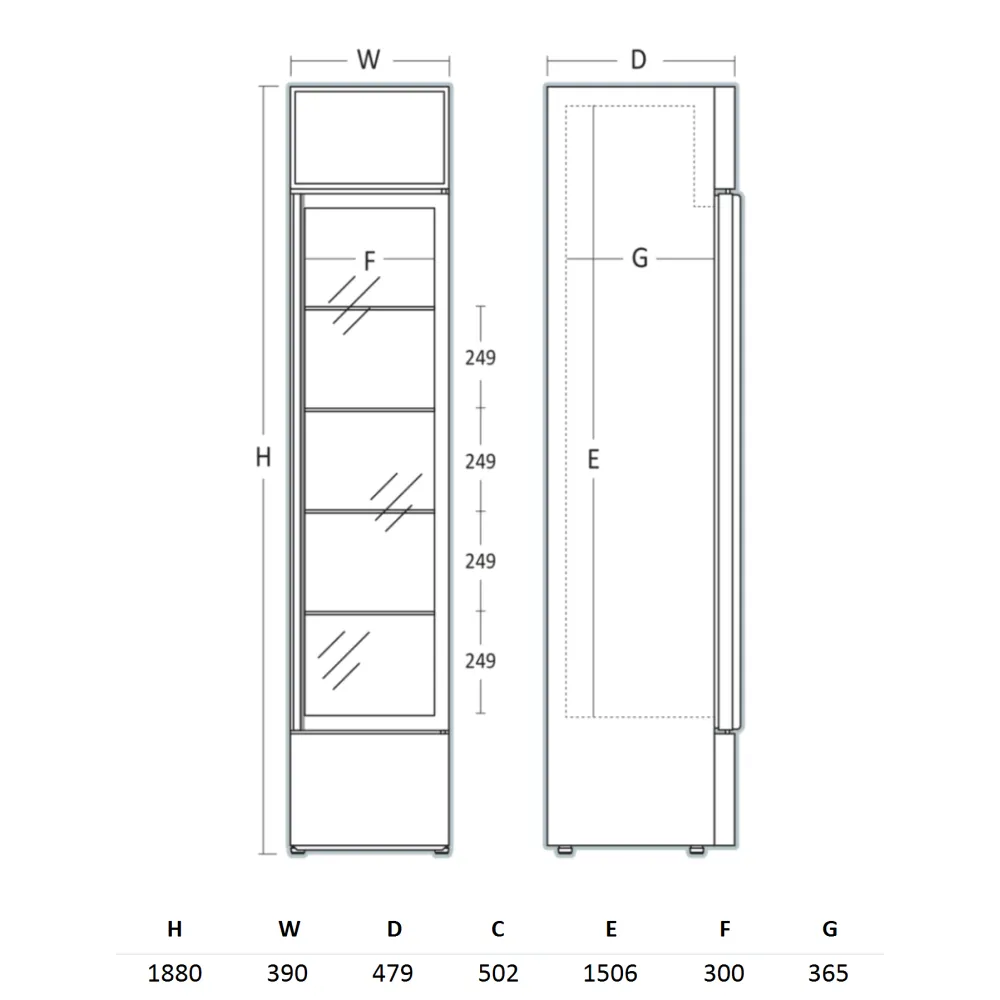Refrigerated display cabinet SCANDOMESTIC 263111DCC217BD