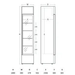 Refrigerated display cabinet SCANDOMESTIC 263111DCC217BD