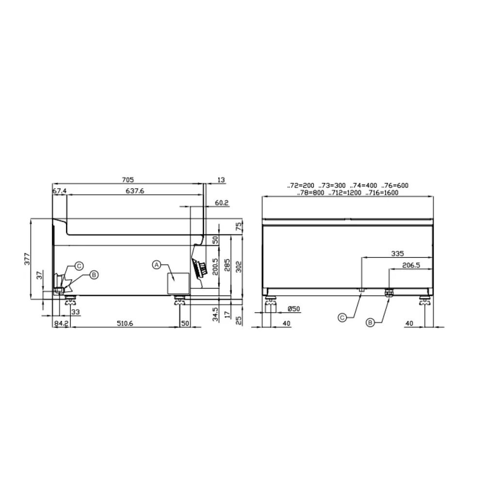 Electric griddle for ships LOTUS 18060831X