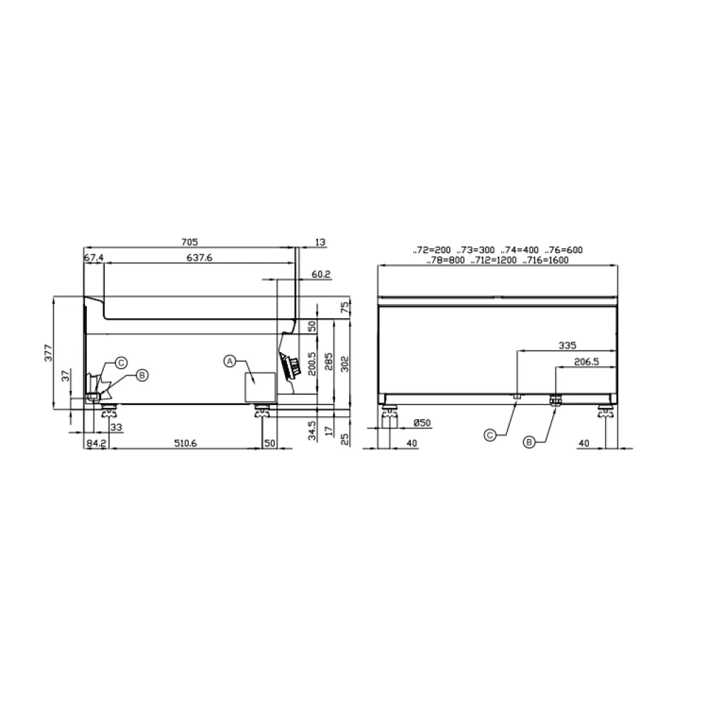 Electric griddle for ships LOTUS 18060433X