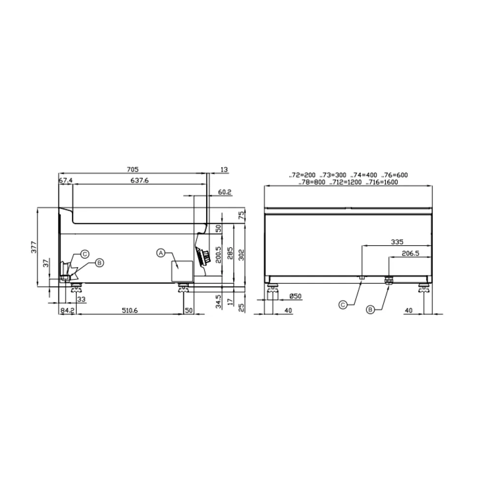 Electric griddle for ships LOTUS 18060633X