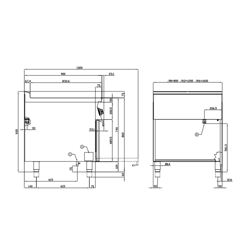 Electric stove with oven for ships LOTUS 09660830X