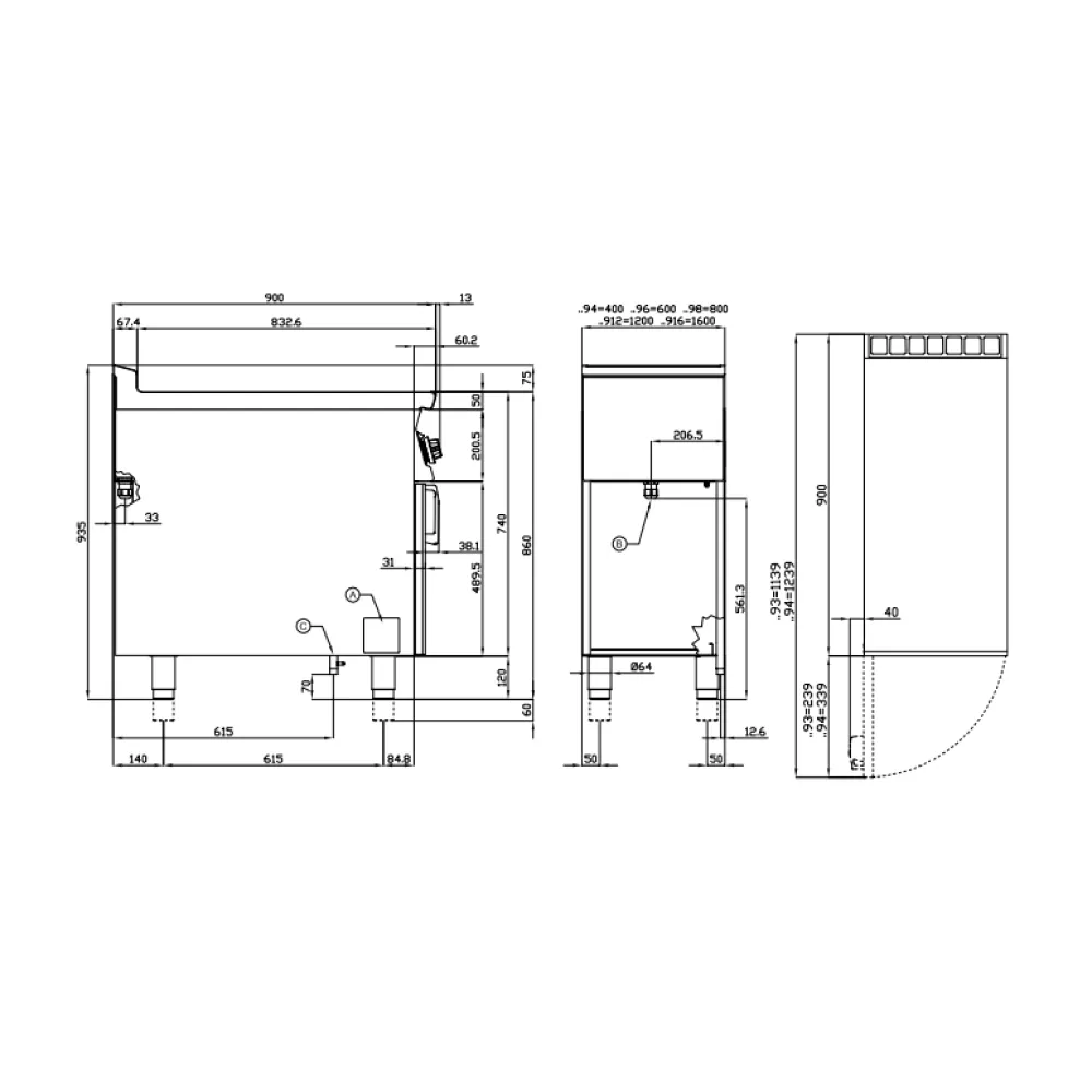 Electric hob with stand or neutral cabinet LOTUS 09030832