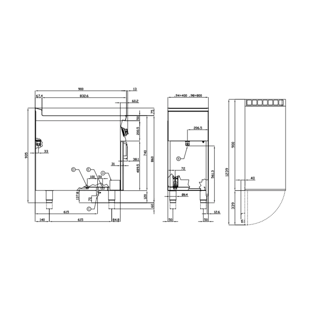 Hot bain-marie with neutral cabinet LOTUS 09050410X