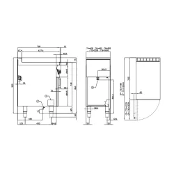 Gas hob with stand or neutral cabinet LOTUS 08211250