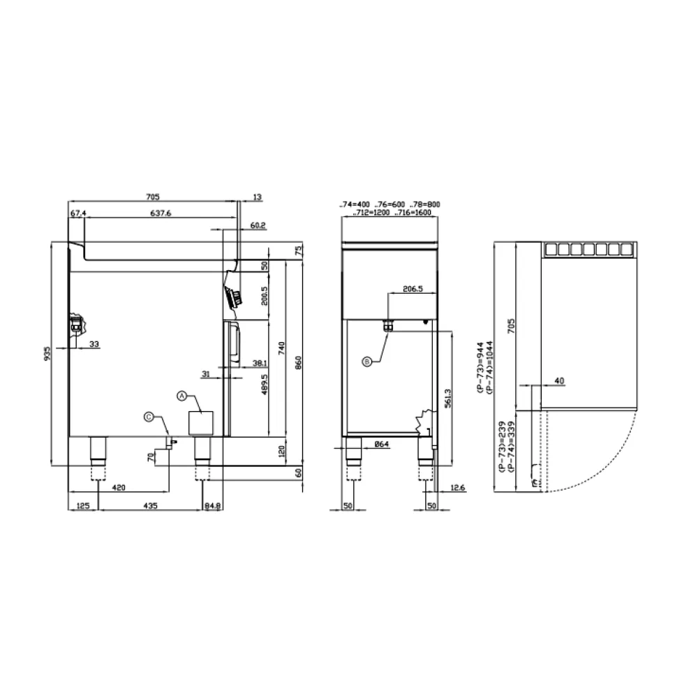 Gas hob with stand or neutral cabinet LOTUS 08210453