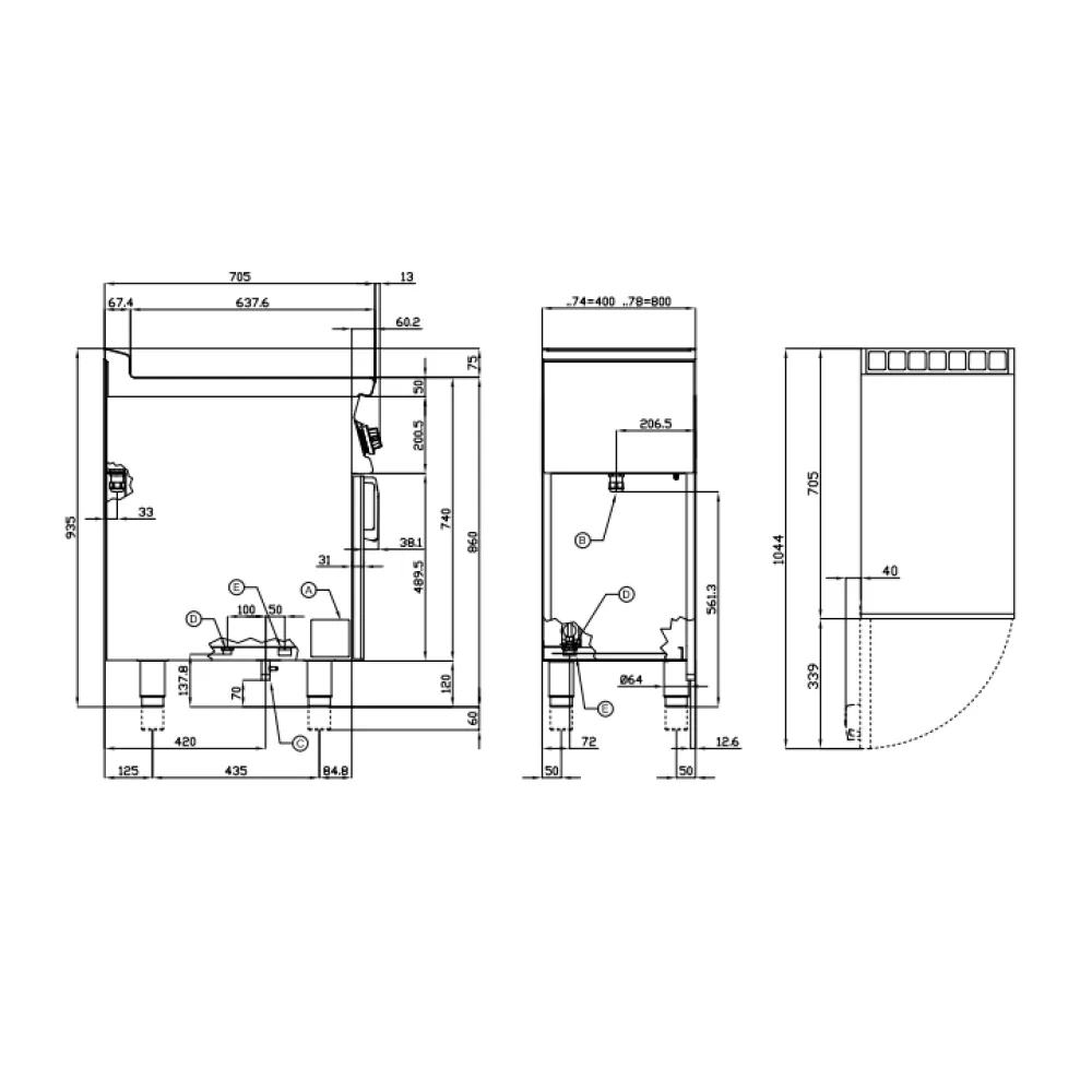 Hot bain-marie with shelves LOTUS 08220450
