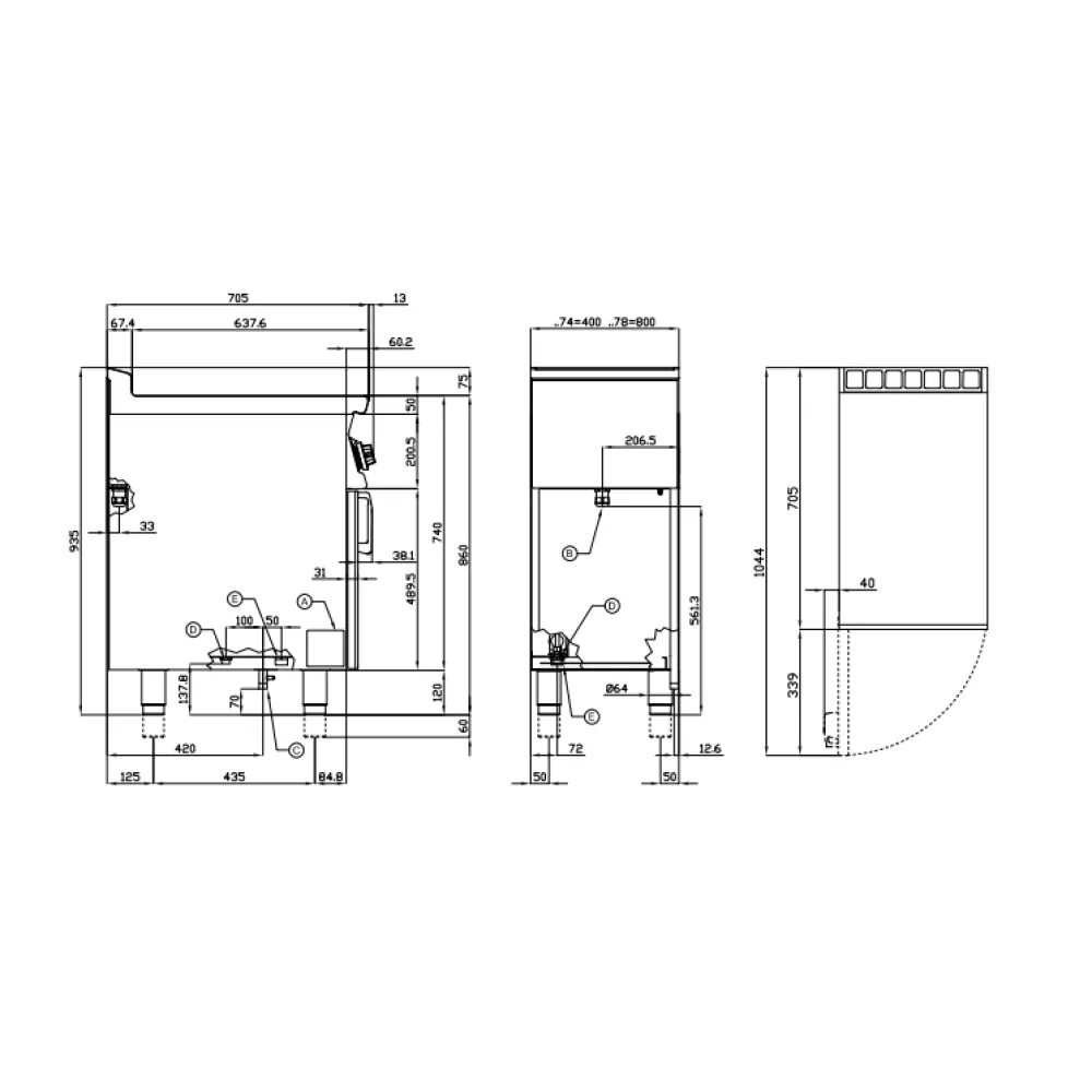 Hot bain-marie with shelves LOTUS 08220850