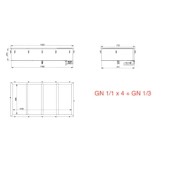 Hot drop-in bain-marie BHS-HoReCa GNX4X13
